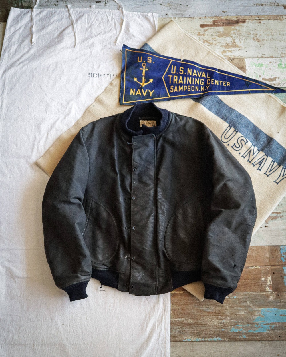 Extremly Rare WW2 1940&#039;s USN Hook Deck Jacket (105size)