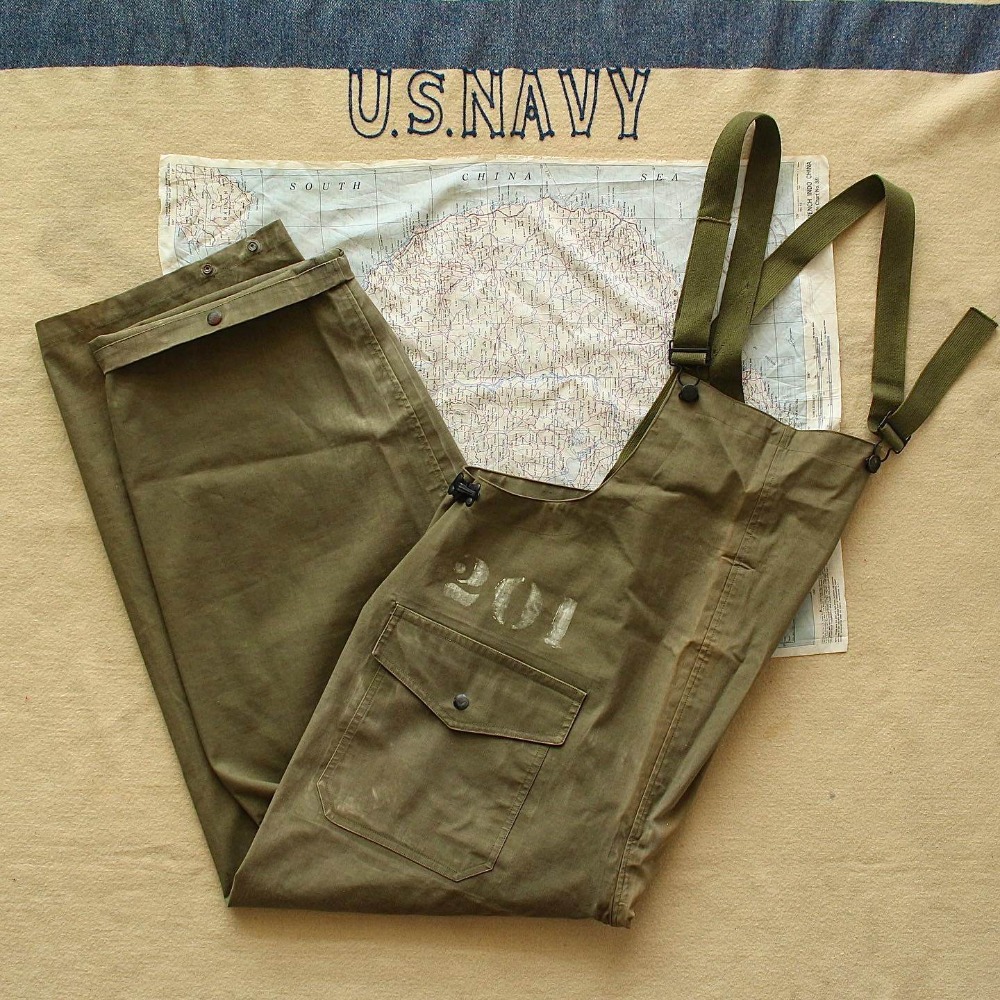 Rare 1940&#039;s WWII USN Dungaree Overall Pants (33-36size)