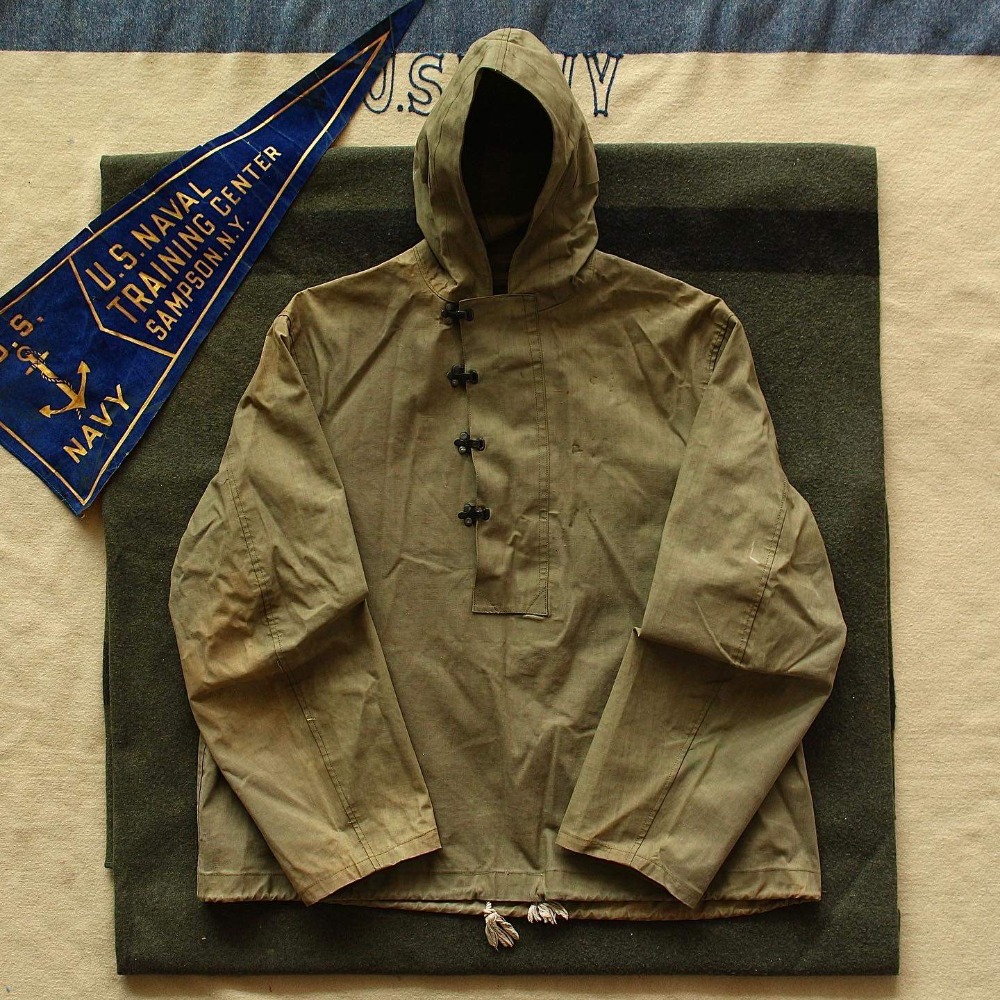 Rare 1940&#039;s WWII USN Foul Weather Hooded Parka (105-110size)