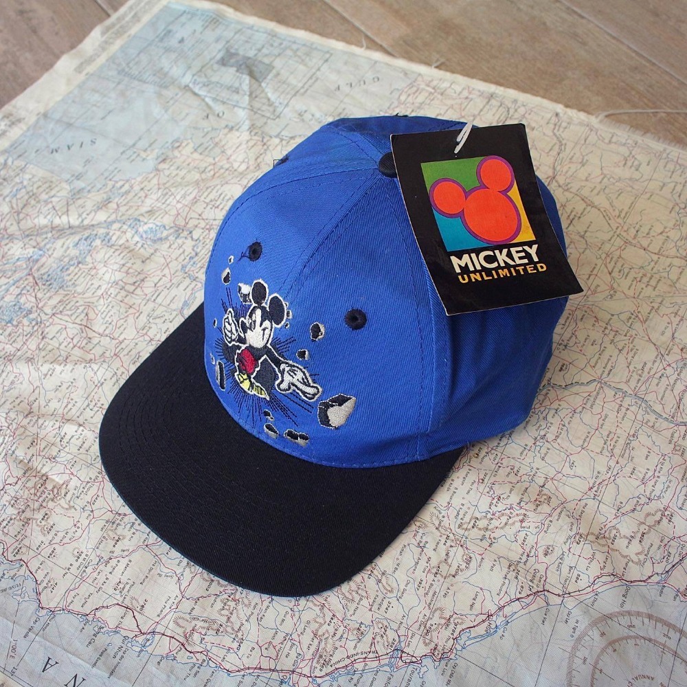 1990&#039;s NOS MickeyMouse 6-Panel Cap (Free size)