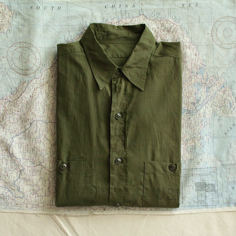 Deadstock 1940&#039;s WW2 USN / Seabee&#039;s N-3 Tropical Work Shirt (100-105size)
