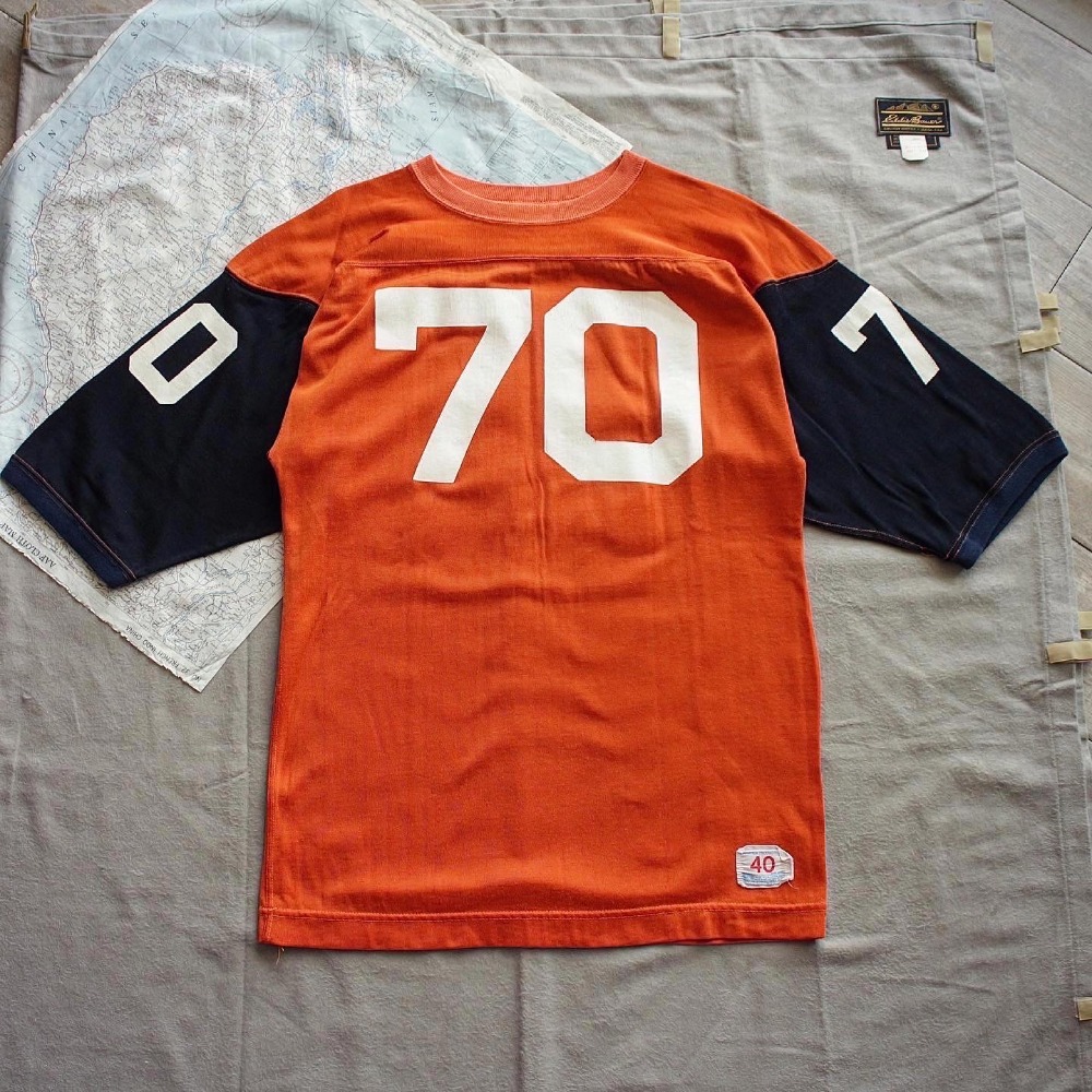 Rare 1960&#039;s Champion Two-Tone &quot;70&quot; Rugby T-Shirt (loose 95size)