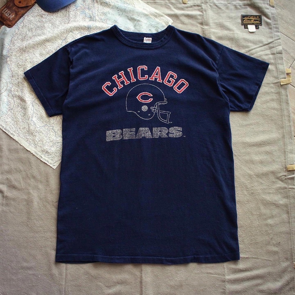 Rare 1980&#039;s Champion CHICAGO BEARS. Single-Stitch T-Shirt (100-105size)