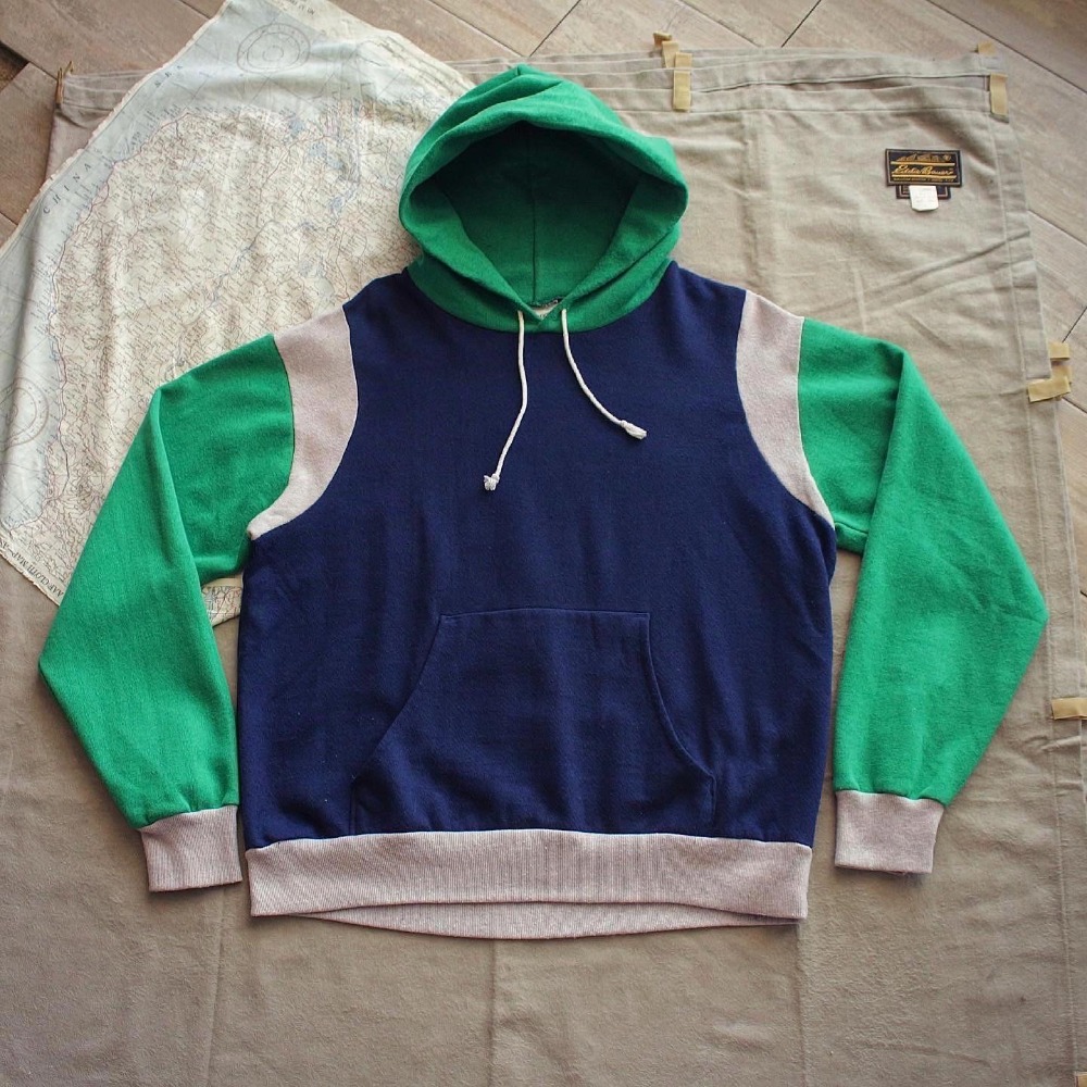 1980&#039;s SpringFoot 3-Tone Hooded SweatShirt (loose 100size)