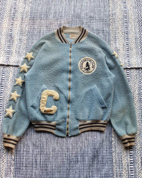 Rare 1960&#039;s Champion CEDARBROOK CLUB Fleece Jacket (loose 100-105size)