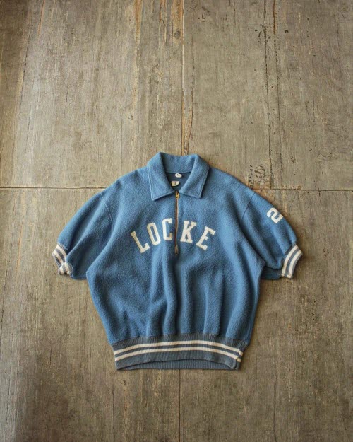 Rare 1960&#039;s Tailor Made LOCKE College Half SweatShirt (100-105size)