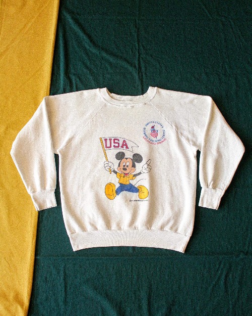 Rare 1980&#039;s Champion Mickey Mouse Olympic Sweatshirt (loose 100size)
