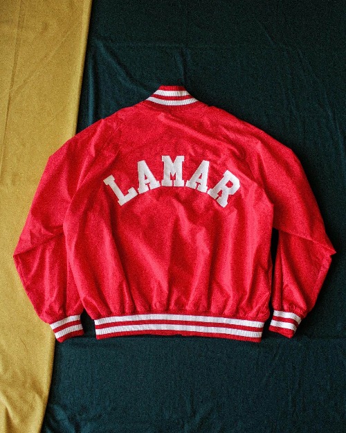 1980&#039;s Champion LAMAR Nylon Varsity Jacket (105-110size)