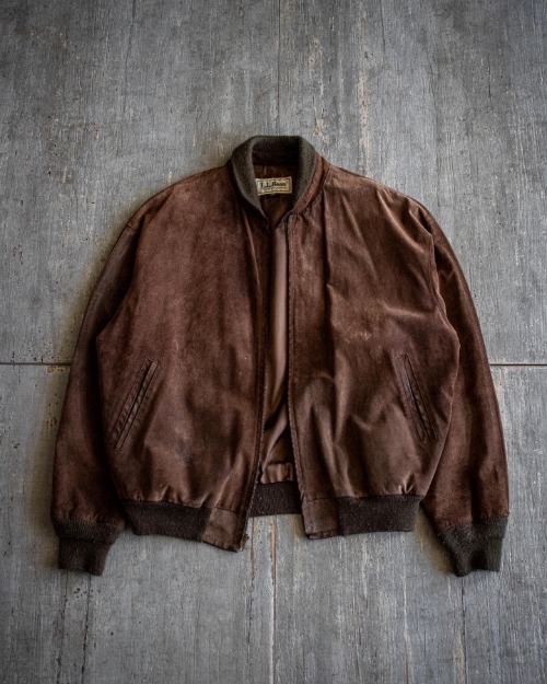Late 1970&#039;s L.L.Bean Pig Suede Bomber Jacket (loose 105/Fit 110size)