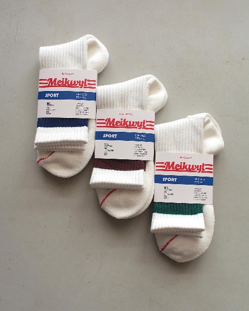 Meikwyl AirFlow Full Pile Socks [Navy/Green] (Mens Free 240-290size)