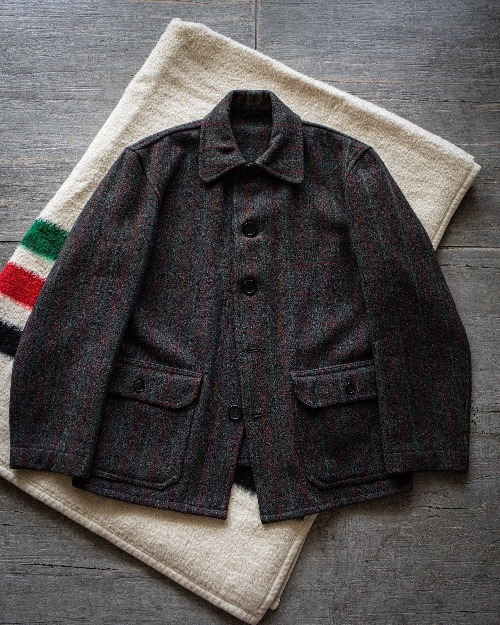 Deadstock 1920&#039;s Wool Plaid A MALONE COAT (loose 100size)